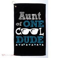 Aunt Of One Cool Dude Funny Birthday Boy Cool Golf Towel thumb 0