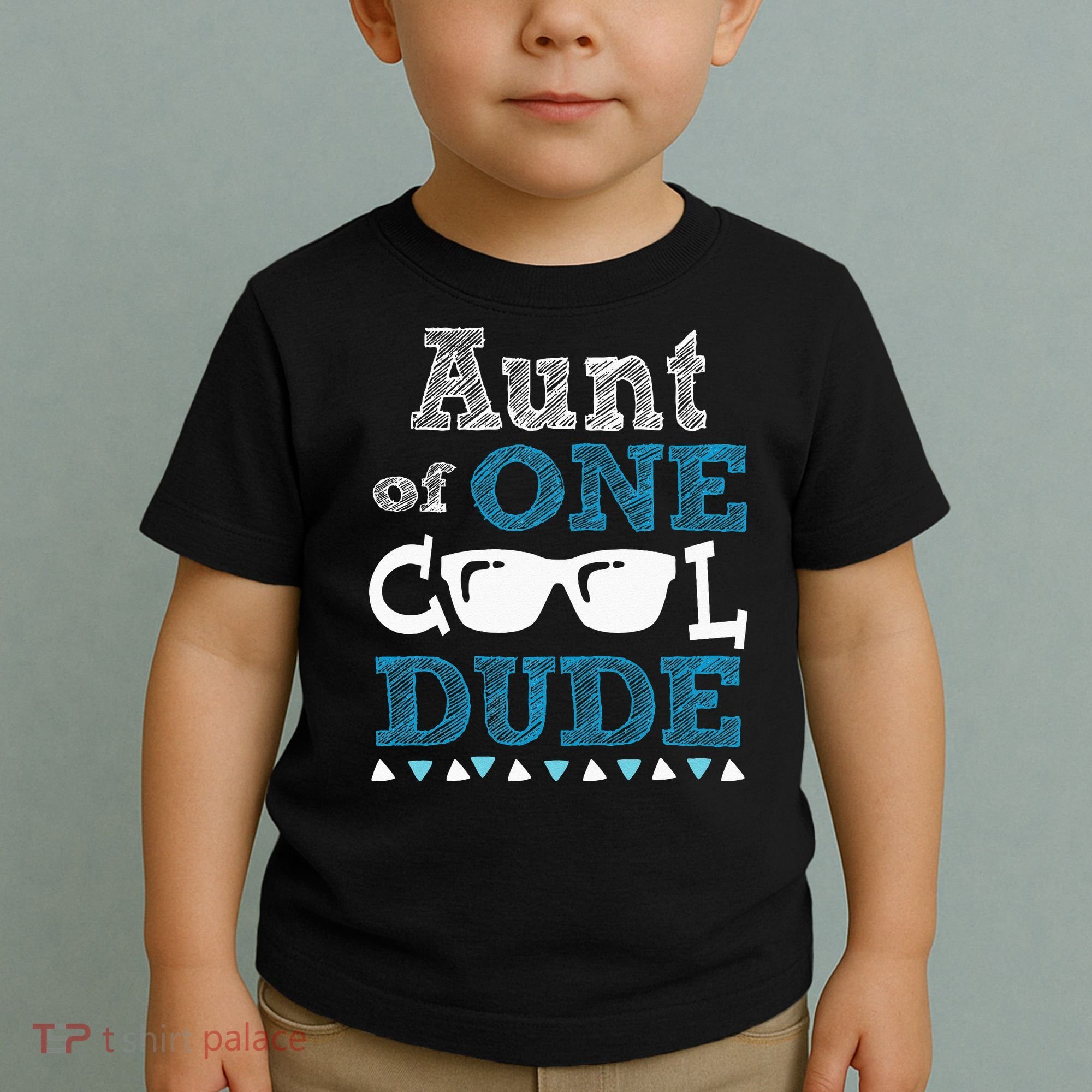 Aunt Of One Cool Dude Funny Birthday Boy Cool Toddler T-Shirt