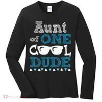 Aunt Of One Cool Dude Funny Birthday Boy Cool Women's Long Sleeve Shirt thumb 0