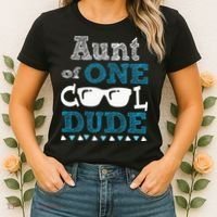 Aunt Of One Cool Dude Funny Birthday Boy Cool Women's T-Shirt thumb 2