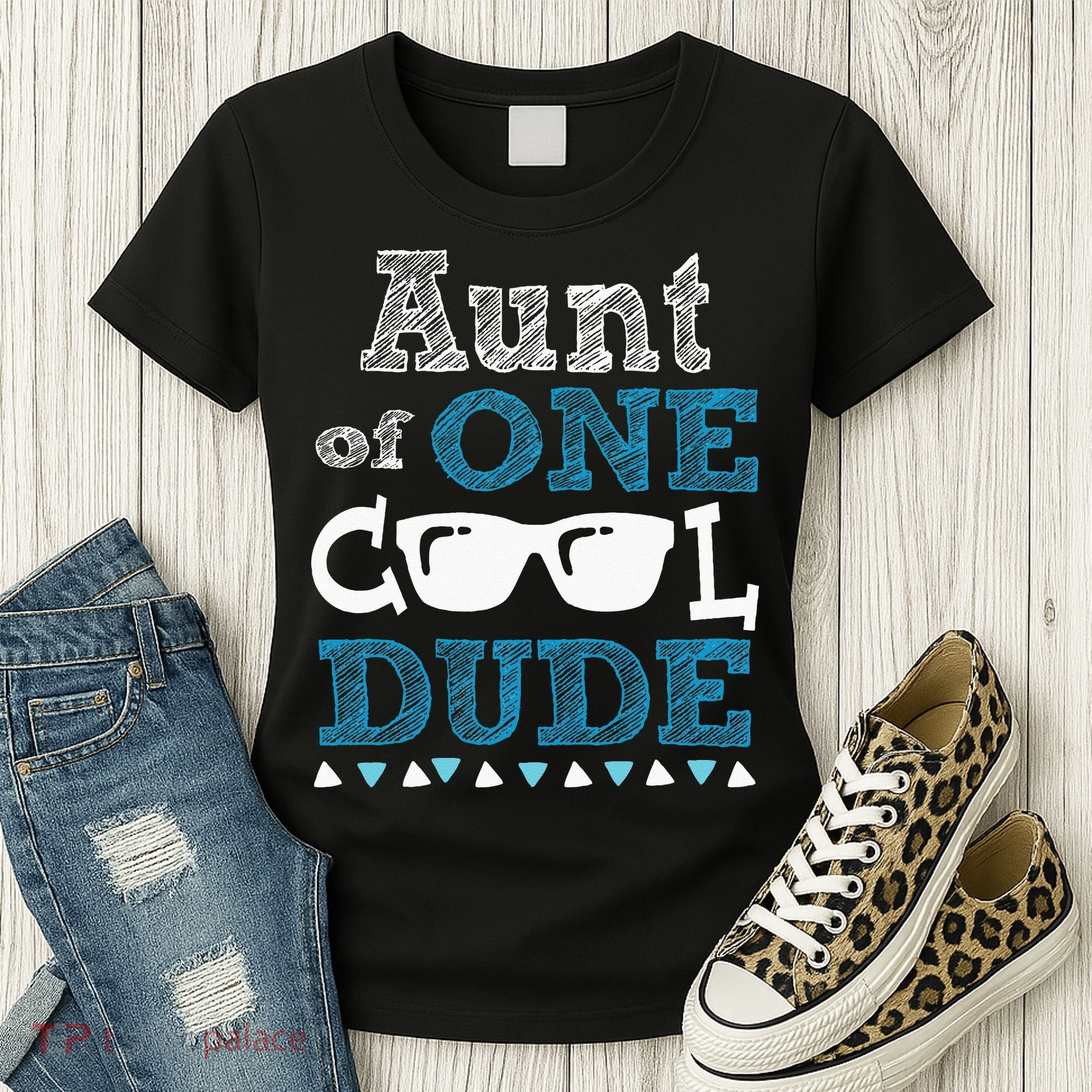 Aunt Of One Cool Dude Funny Birthday Boy Cool Women's T-Shirt