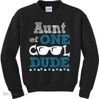 Aunt Of One Cool Dude Funny Birthday Boy Cool Kids Sweatshirt thumb 0