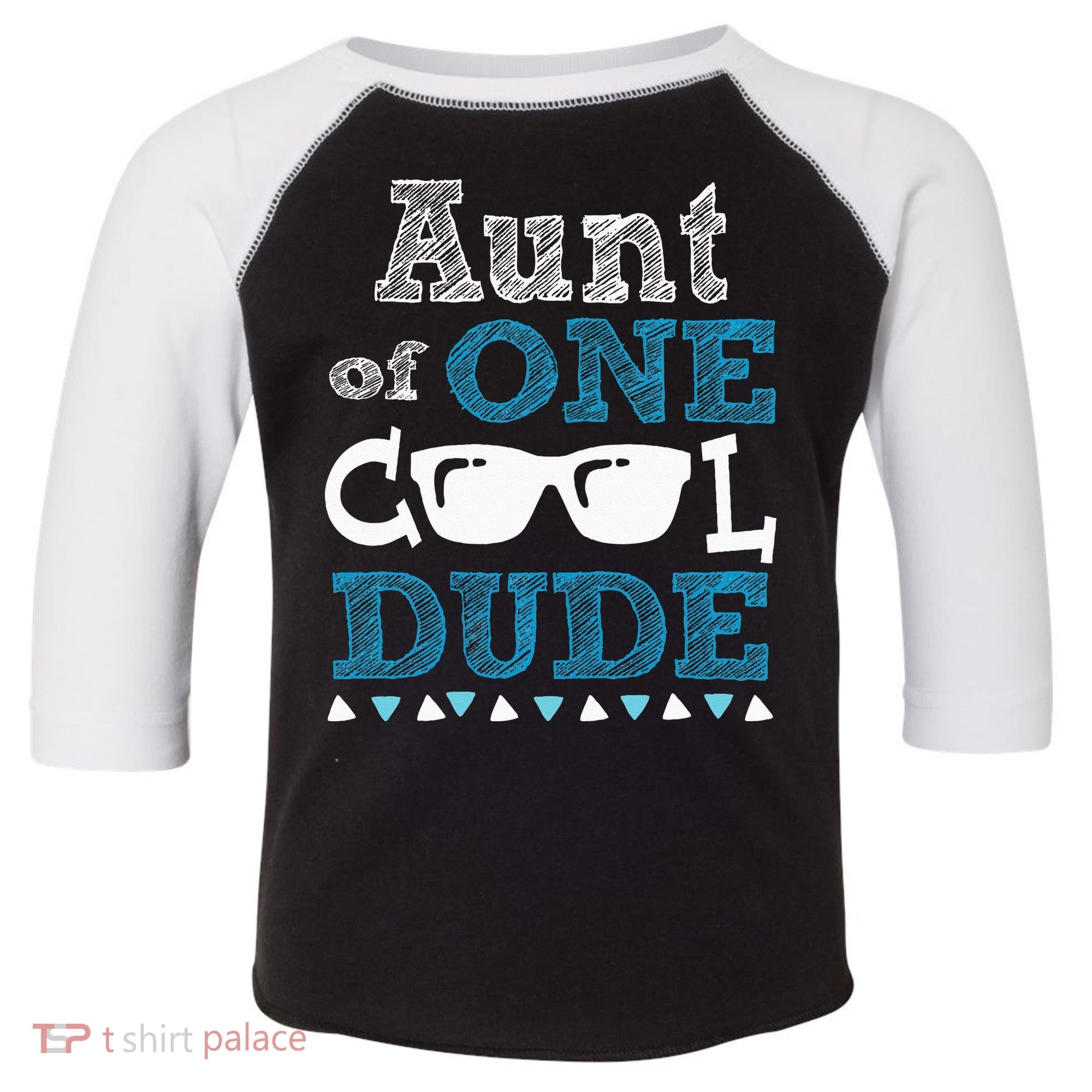 Aunt Of One Cool Dude Funny Birthday Boy Cool Toddler Fine Jersey T-Shirt