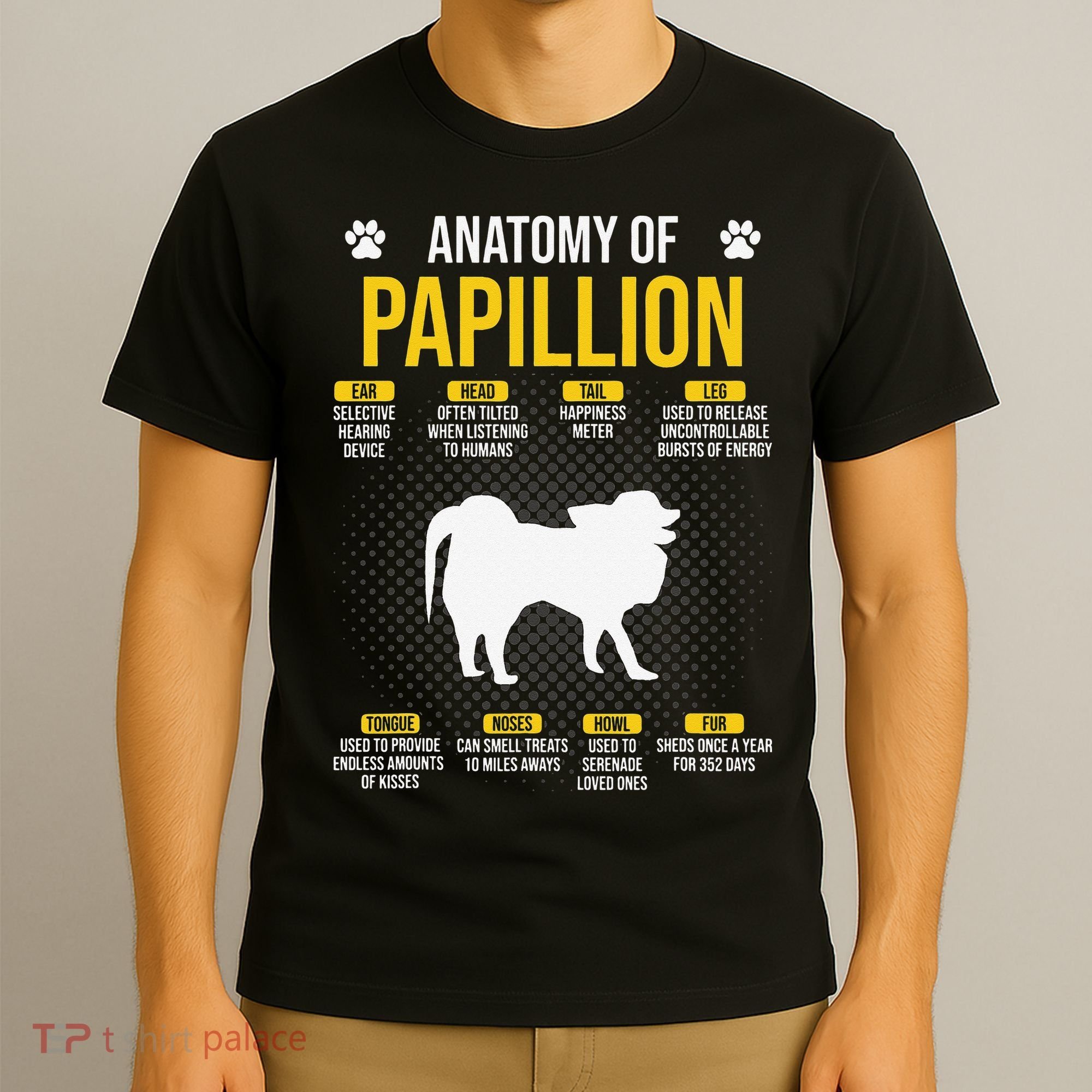 Anatomy Of Papillion Dog Lover T-Shirt