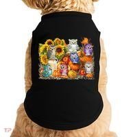 Autumn Owl Sunflower Pumpkin Halloween Costume Doggie Tank thumb 0