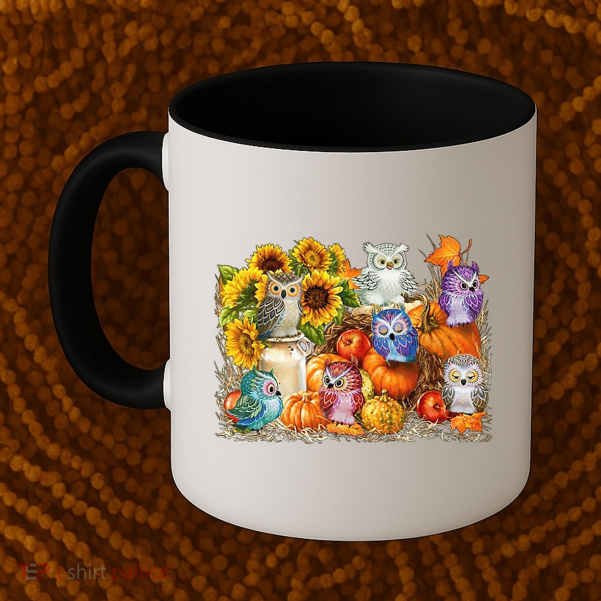 Autumn Owl Sunflower Pumpkin Halloween Costume Coffee Mug