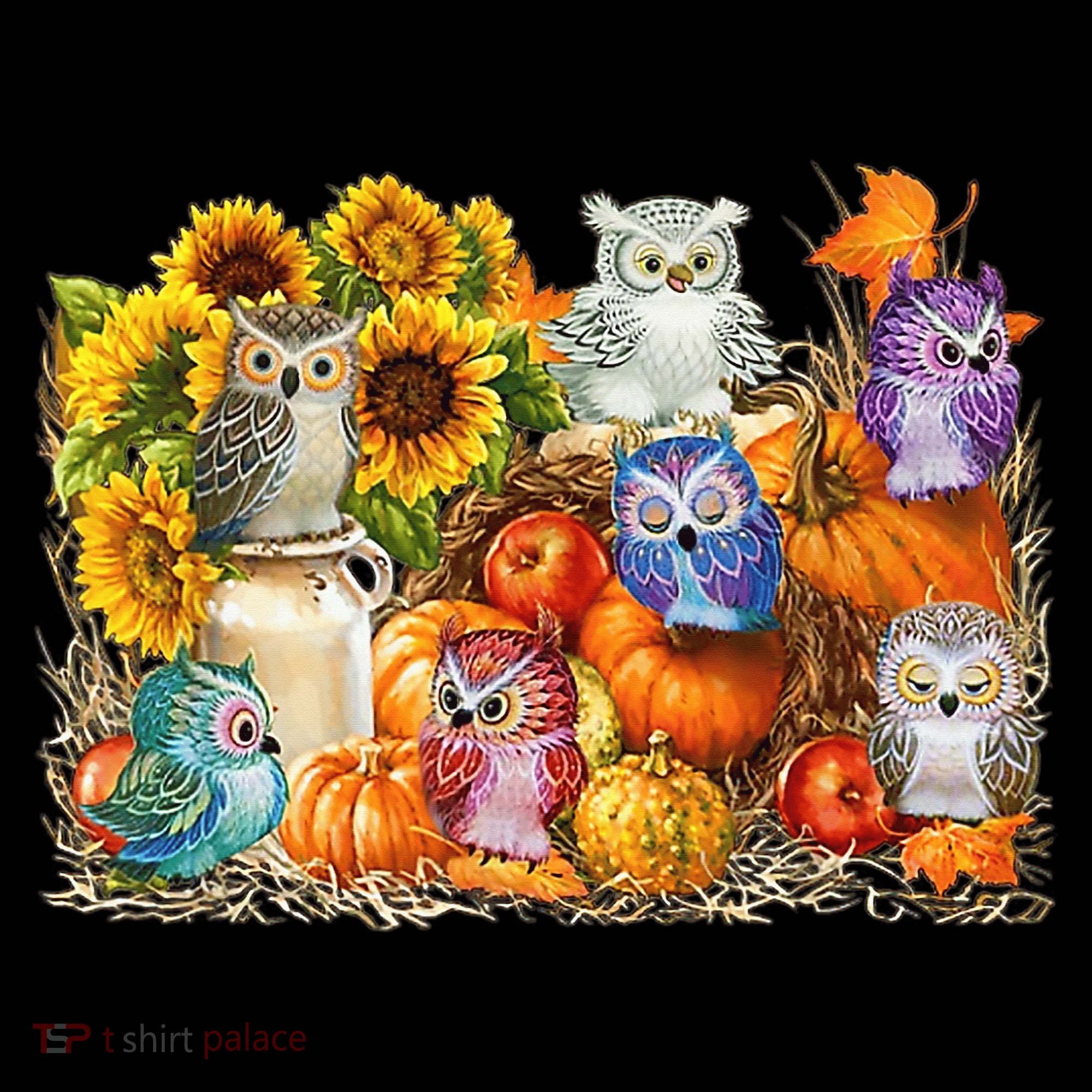 Autumn Owl Sunflower Pumpkin Halloween Costume Coffee Mug