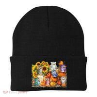 Autumn Owl Sunflower Pumpkin Halloween Costume Beanie thumb 0