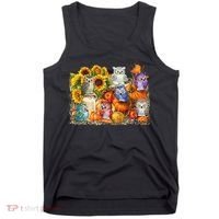 Autumn Owl Sunflower Pumpkin Halloween Costume Tank Top thumb 0