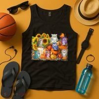 Autumn Owl Sunflower Pumpkin Halloween Costume Tank Top thumb 4