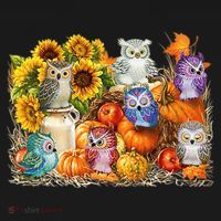 Autumn Owl Sunflower Pumpkin Halloween Costume Tank Top thumb 6