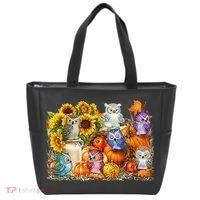 Autumn Owl Sunflower Pumpkin Halloween Costume Tote Bag thumb 0