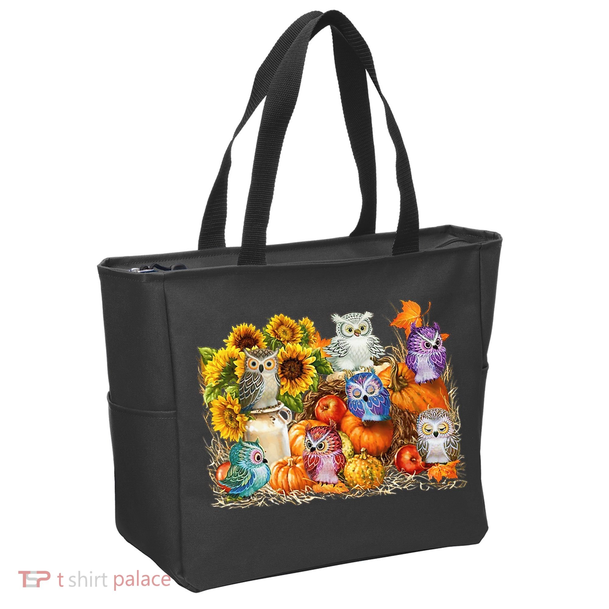 Autumn Owl Sunflower Pumpkin Halloween Costume Tote Bag