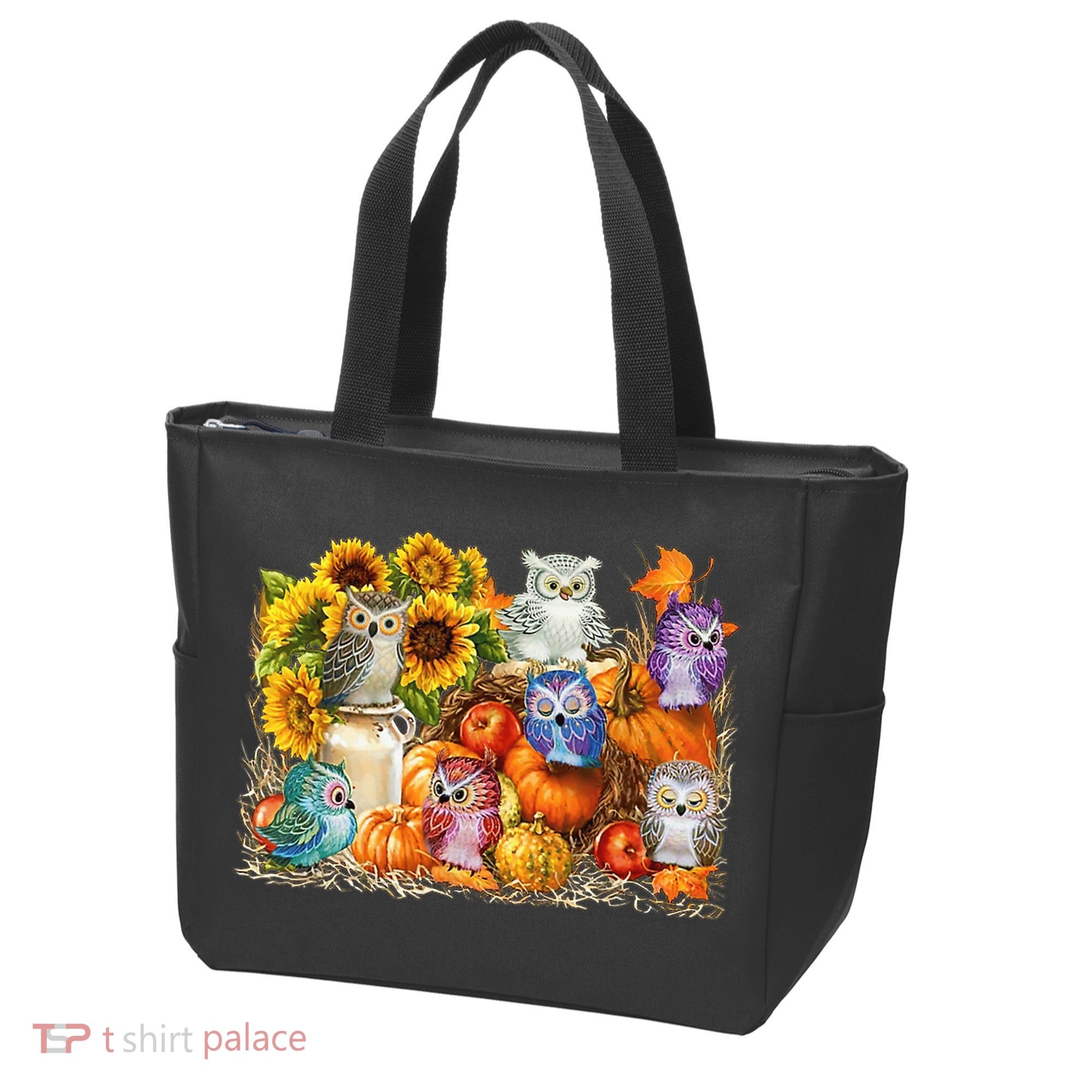 Autumn Owl Sunflower Pumpkin Halloween Costume Tote Bag