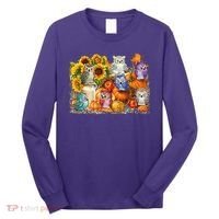 Autumn Owl Sunflower Pumpkin Halloween Costume Long Sleeve Shirt thumb 0