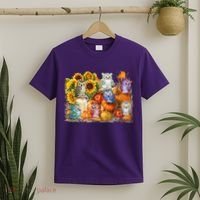 Autumn Owl Sunflower Pumpkin Halloween Costume T-Shirt thumb 2