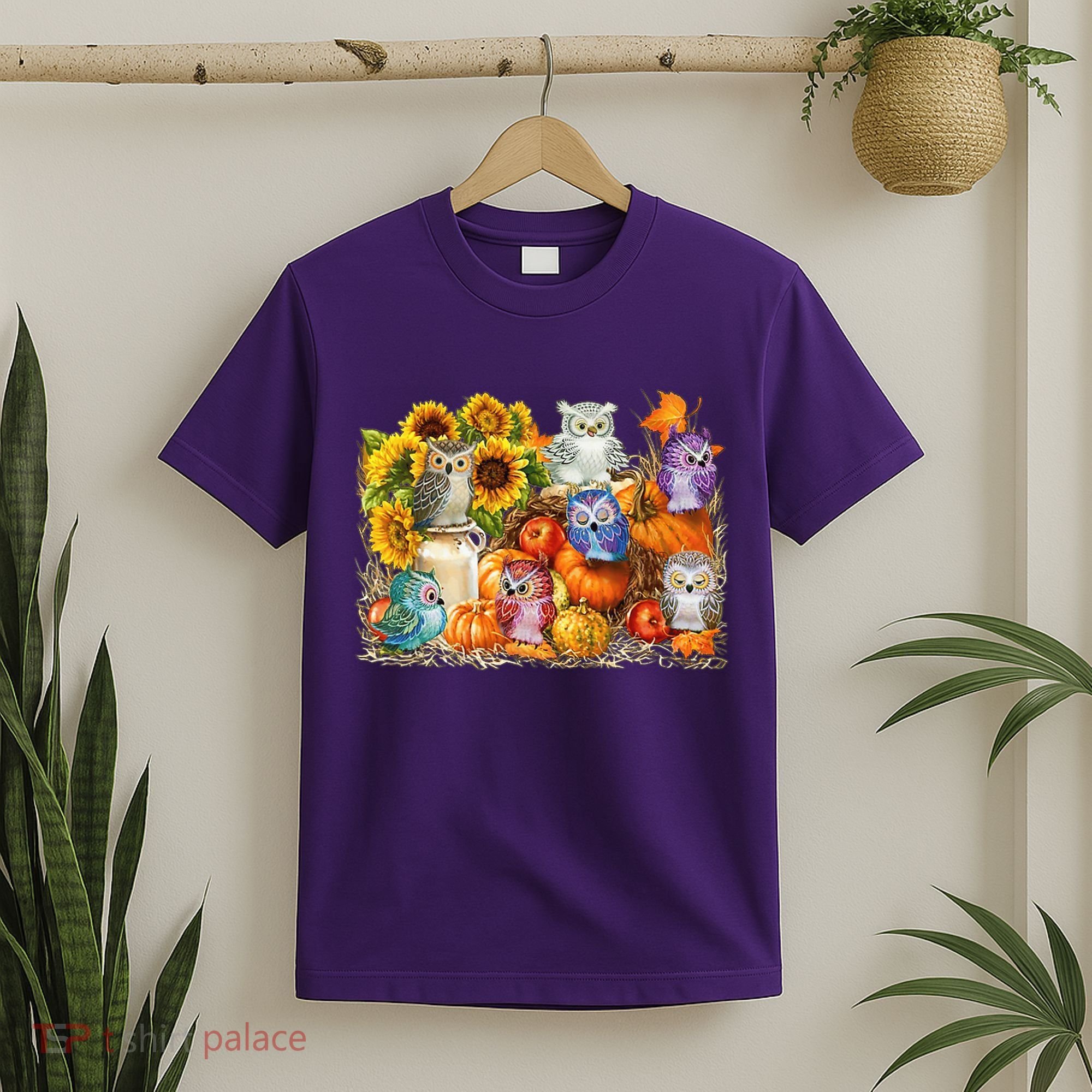 Autumn Owl Sunflower Pumpkin Halloween Costume T-Shirt