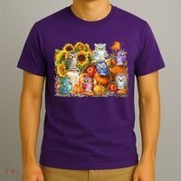 Autumn Owl Sunflower Pumpkin Halloween Costume T-Shirt thumb 3