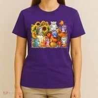 Autumn Owl Sunflower Pumpkin Halloween Costume T-Shirt thumb 4