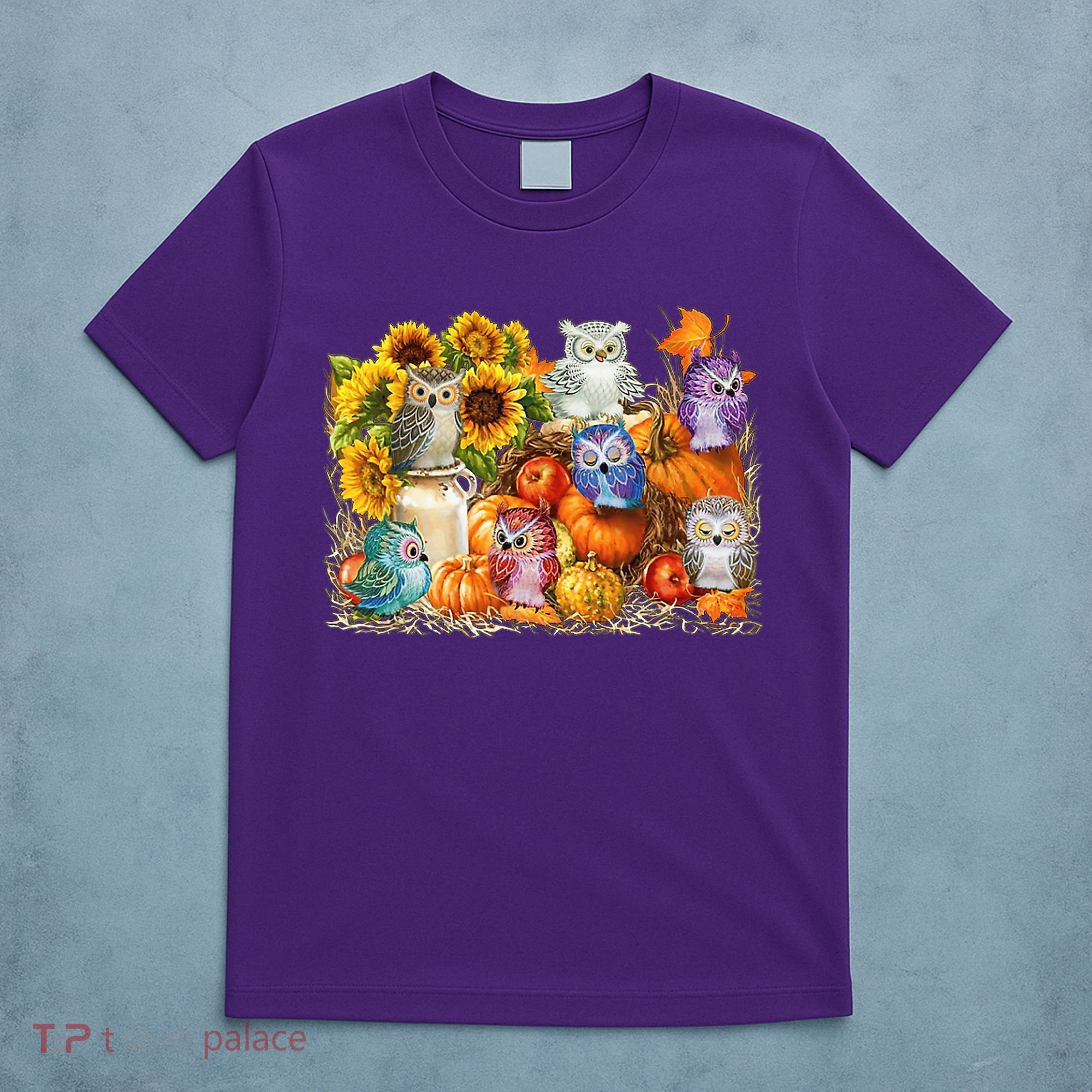 Autumn Owl Sunflower Pumpkin Halloween Costume T-Shirt