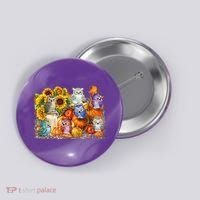 Autumn Owl Sunflower Pumpkin Halloween Costume Button thumb 0