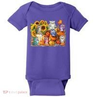 Autumn Owl Sunflower Pumpkin Halloween Costume Baby Bodysuit thumb 0