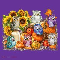 Autumn Owl Sunflower Pumpkin Halloween Costume Hat thumb 2