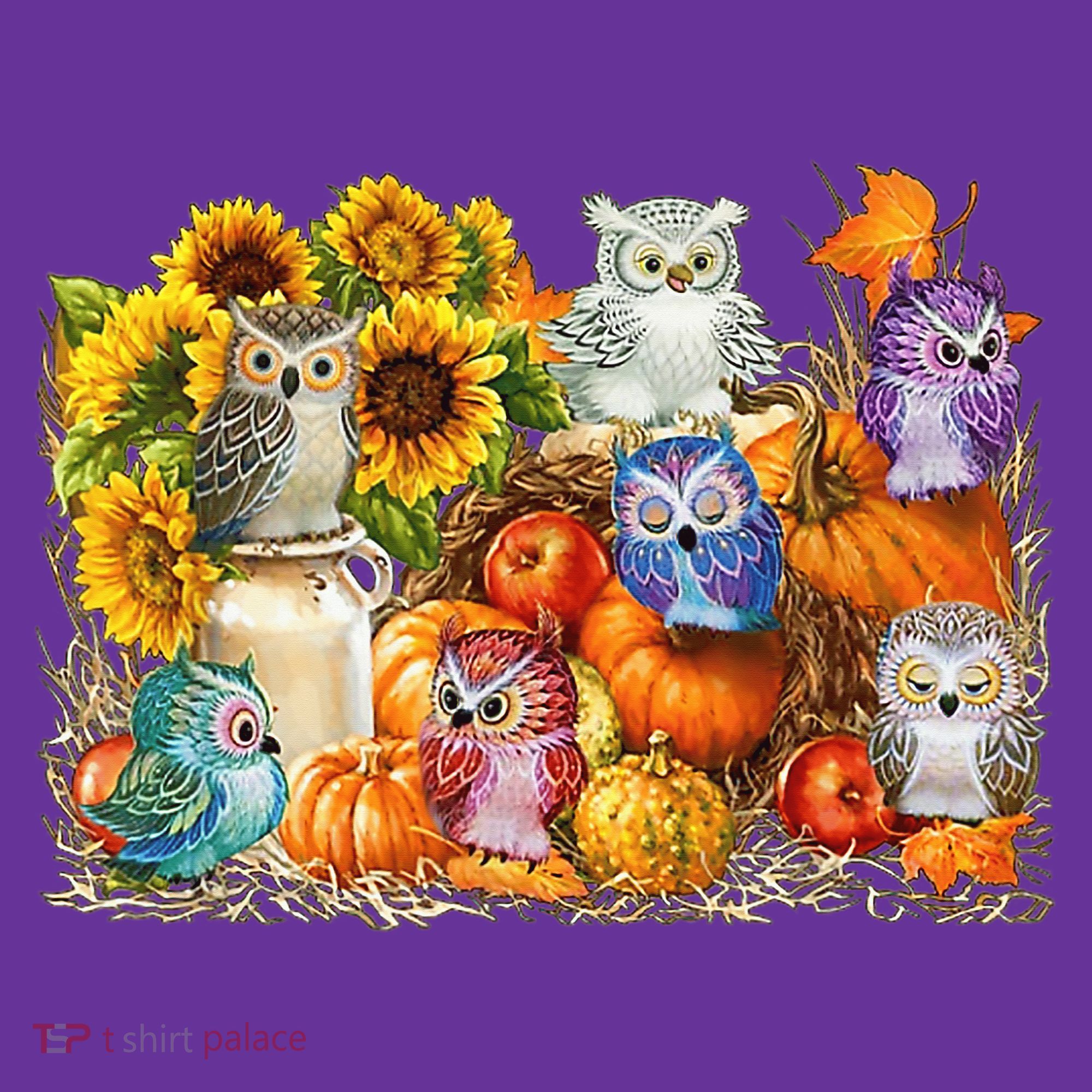 Autumn Owl Sunflower Pumpkin Halloween Costume Toddler Hoodie