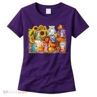 Autumn Owl Sunflower Pumpkin Halloween Costume Women's T-Shirt thumb 0