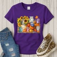 Autumn Owl Sunflower Pumpkin Halloween Costume Women's T-Shirt thumb 3