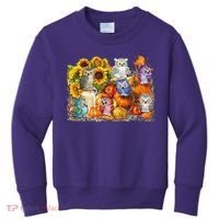 Autumn Owl Sunflower Pumpkin Halloween Costume Kids Sweatshirt thumb 0