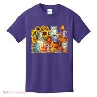 Autumn Owl Sunflower Pumpkin Halloween Costume Kids T-Shirt thumb 0