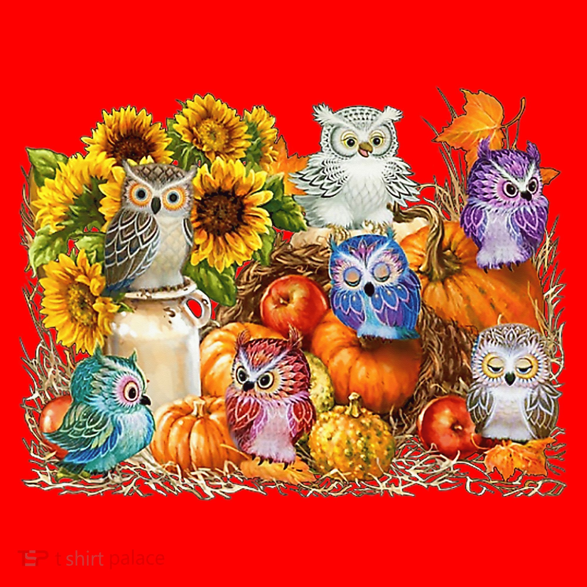 Autumn Owl Sunflower Pumpkin Halloween Costume Santa Hat