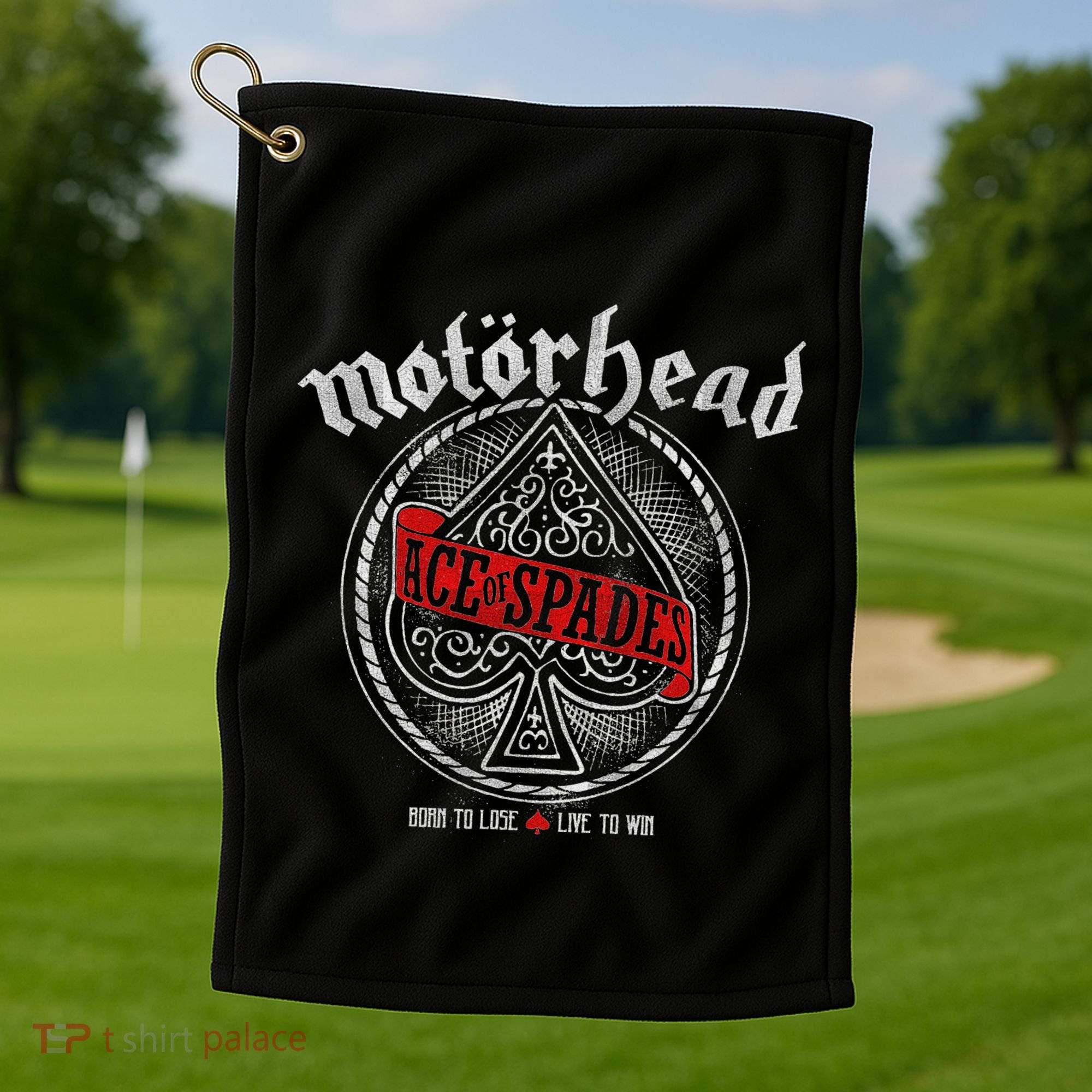 Ace Of Spades Red Sash Golf Towel