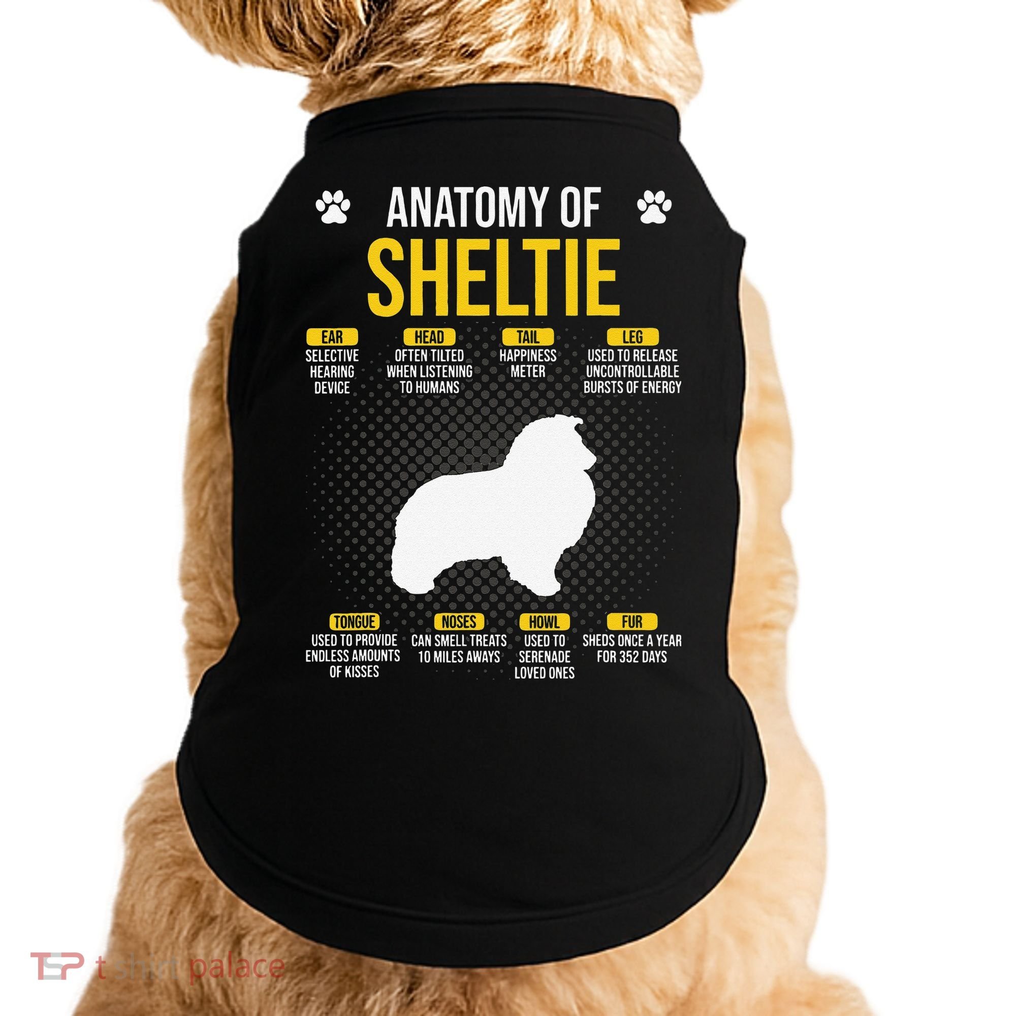 Anatomy Of Sheltie Dog Lover Doggie Tank
