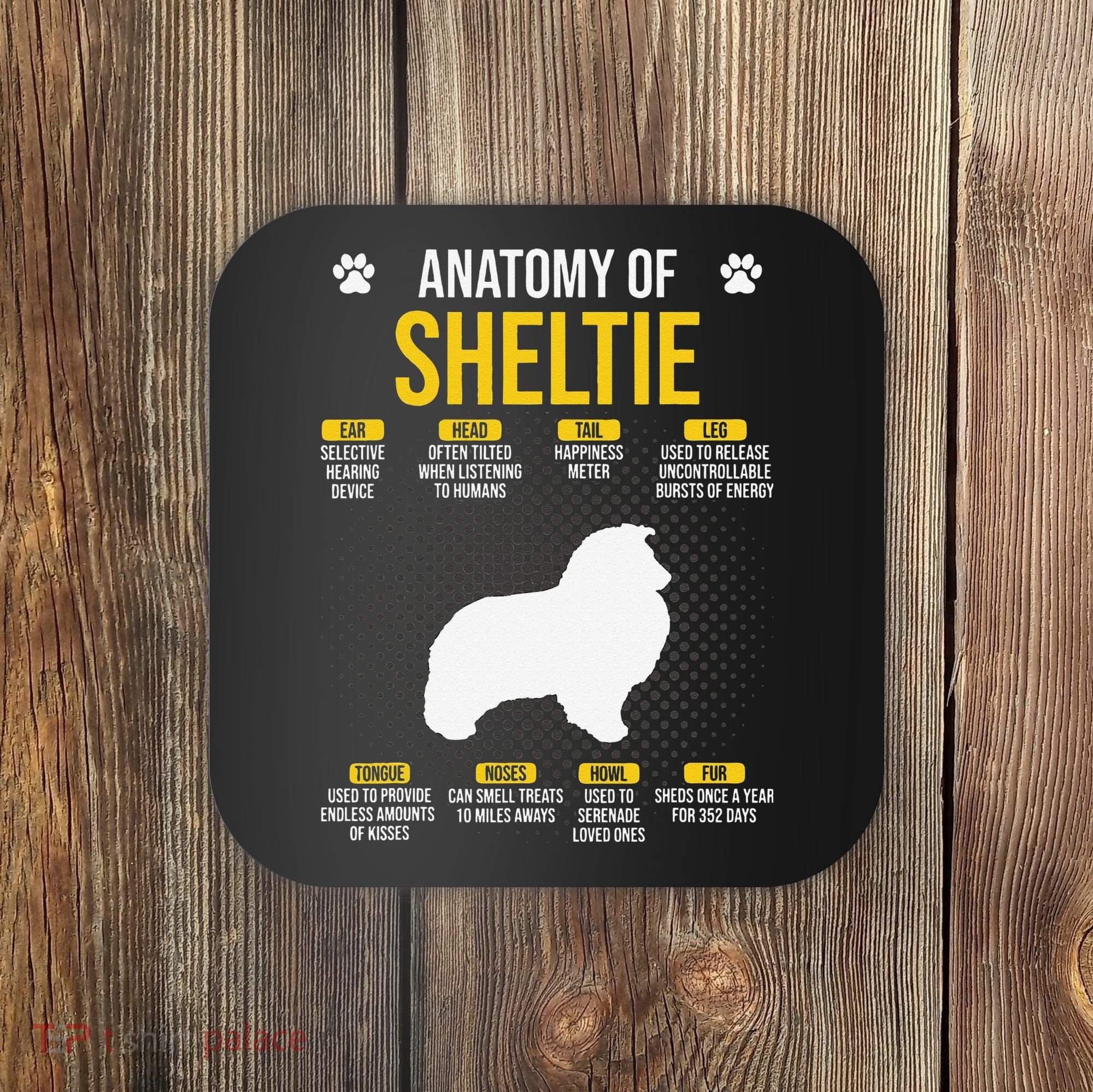 Anatomy Of Sheltie Dog Lover Coaster