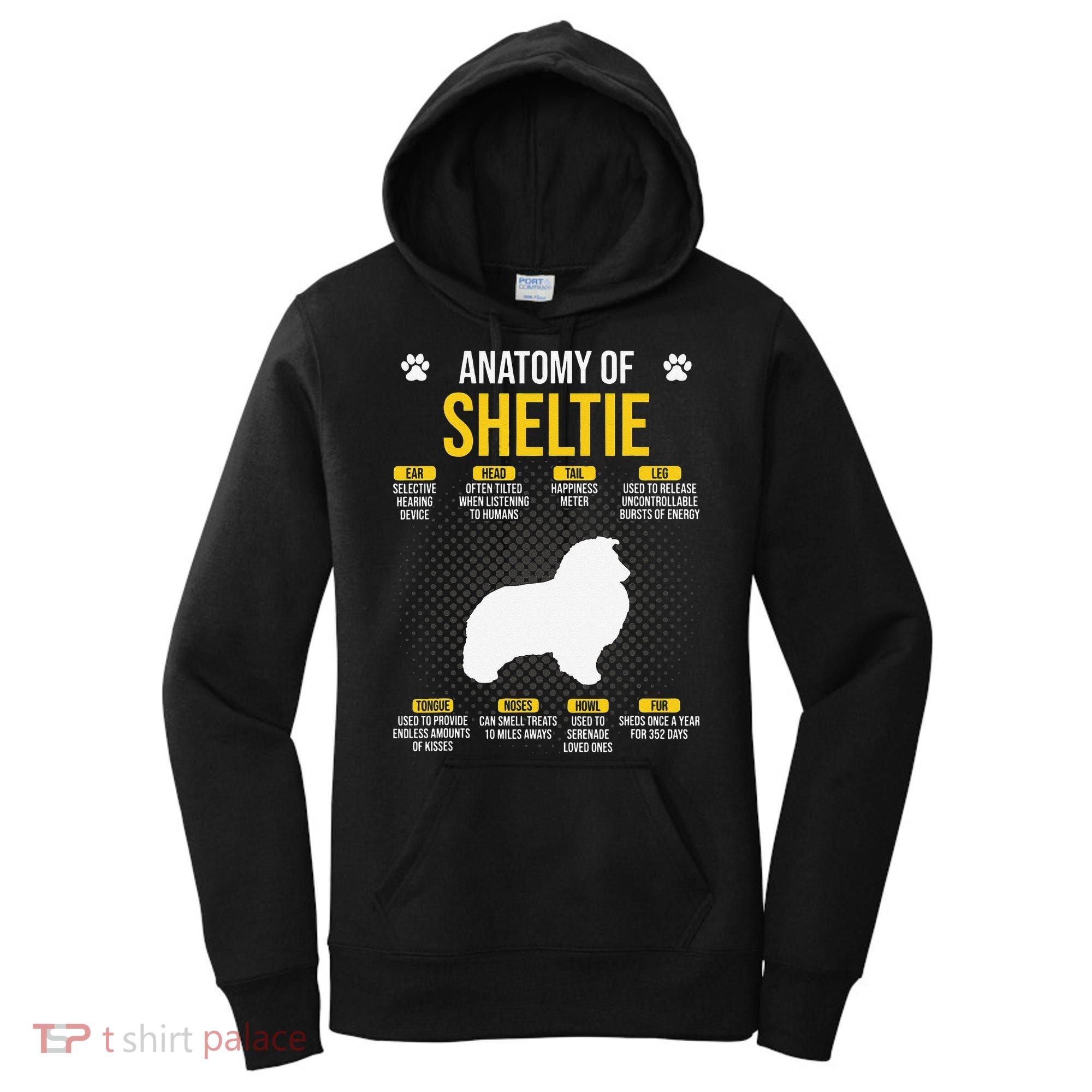 Anatomy Of Sheltie Dog Lover Women's Hoodie