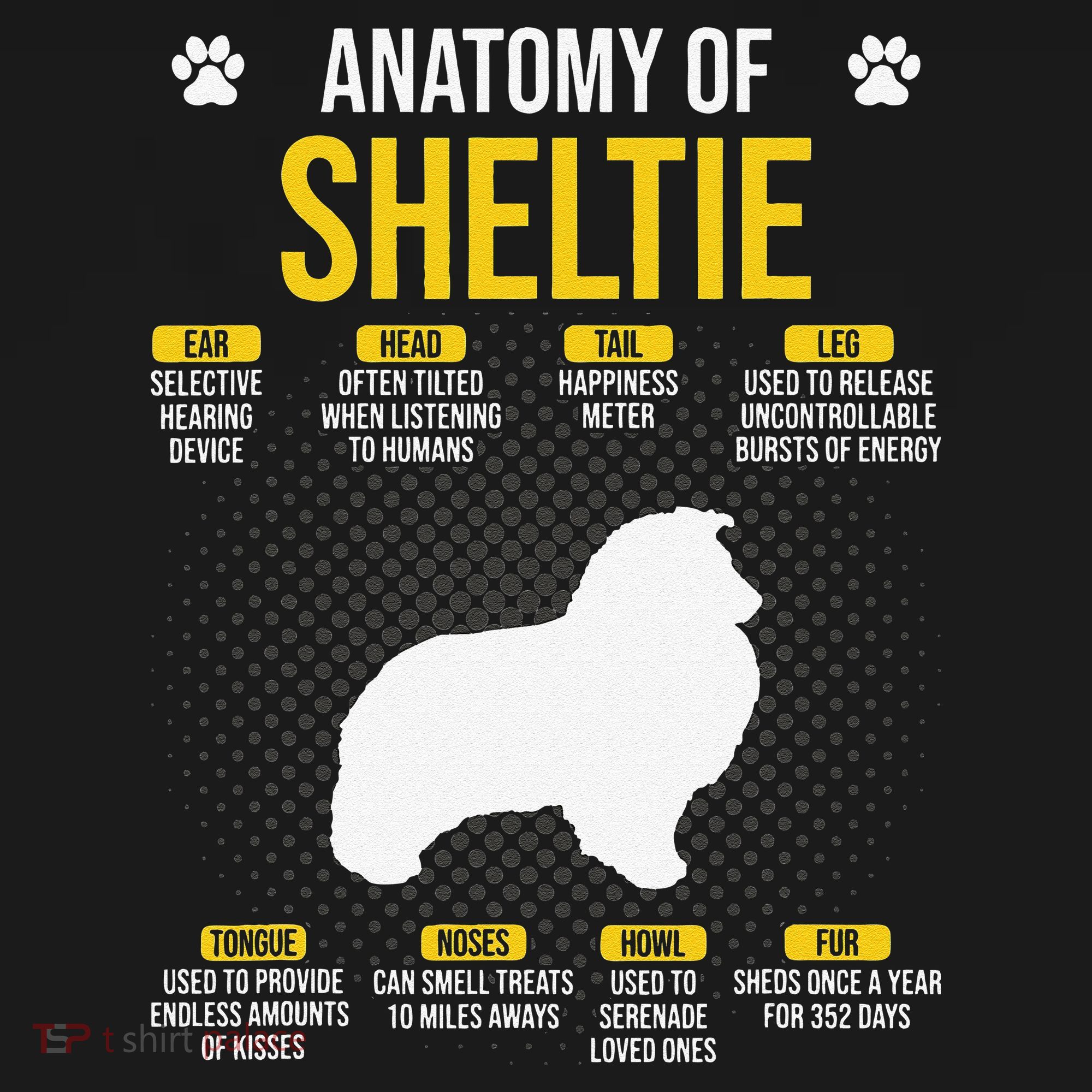 Anatomy Of Sheltie Dog Lover Women's Hoodie