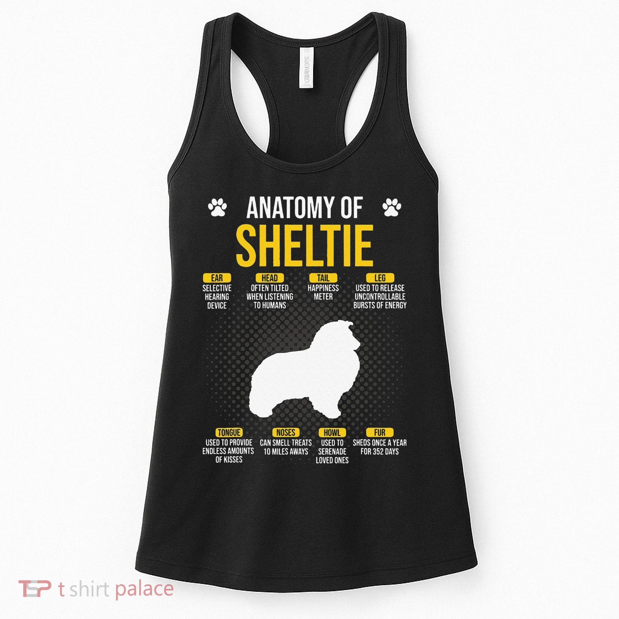Anatomy Of Sheltie Dog Lover Women's Tank Top