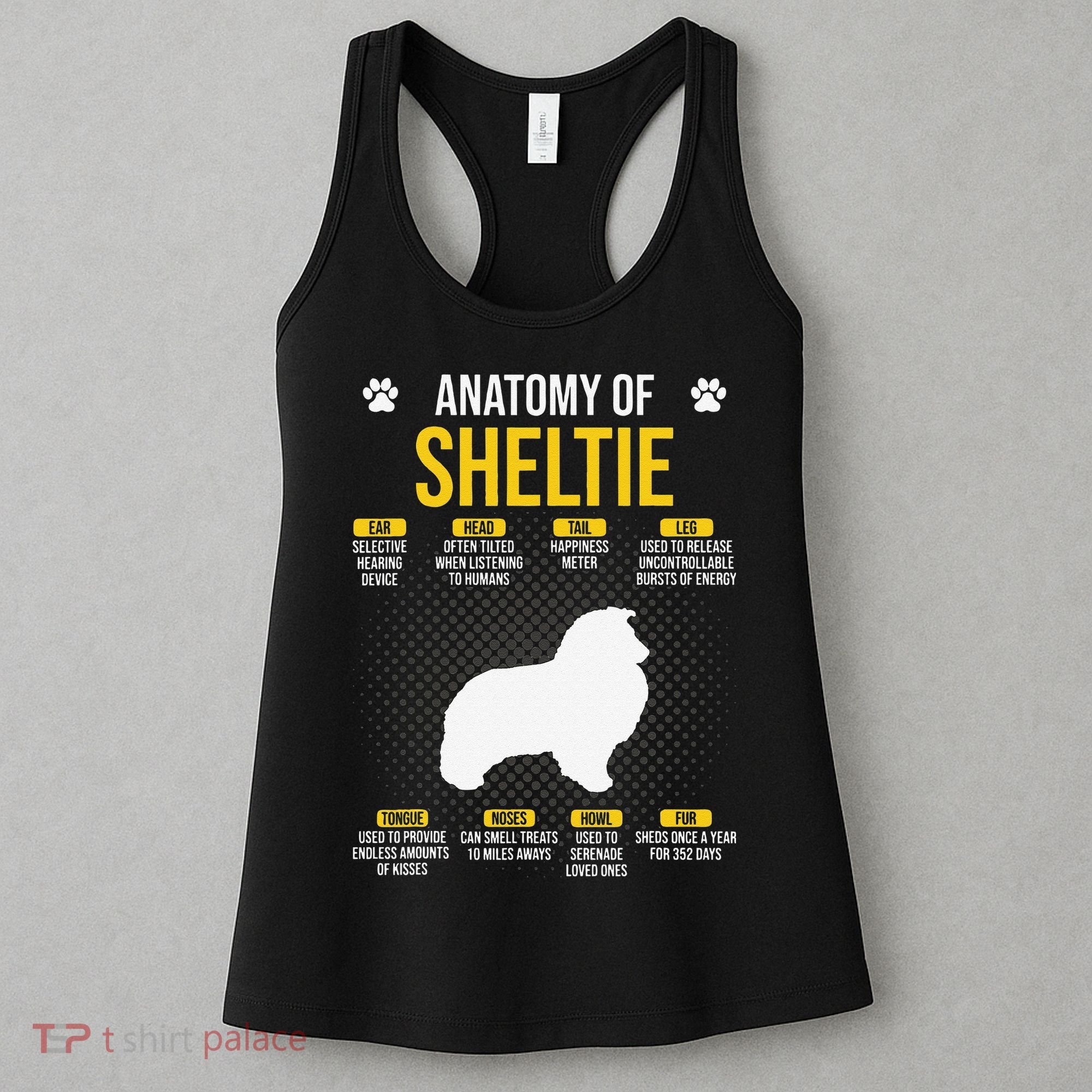 Anatomy Of Sheltie Dog Lover Women's Tank Top