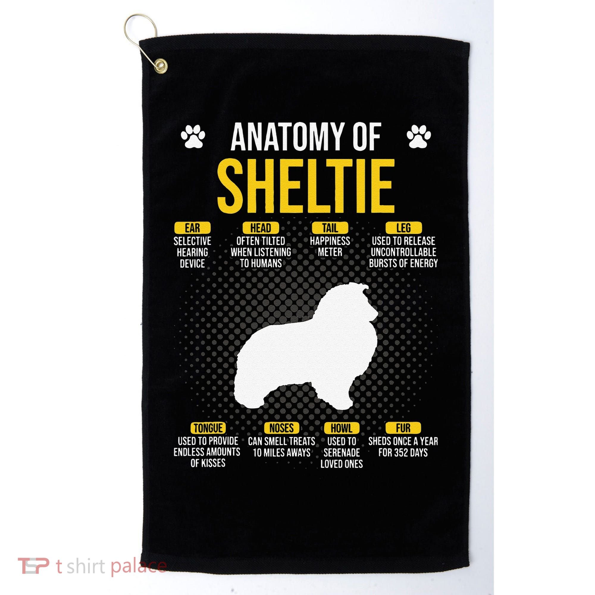 Anatomy Of Sheltie Dog Lover Golf Towel