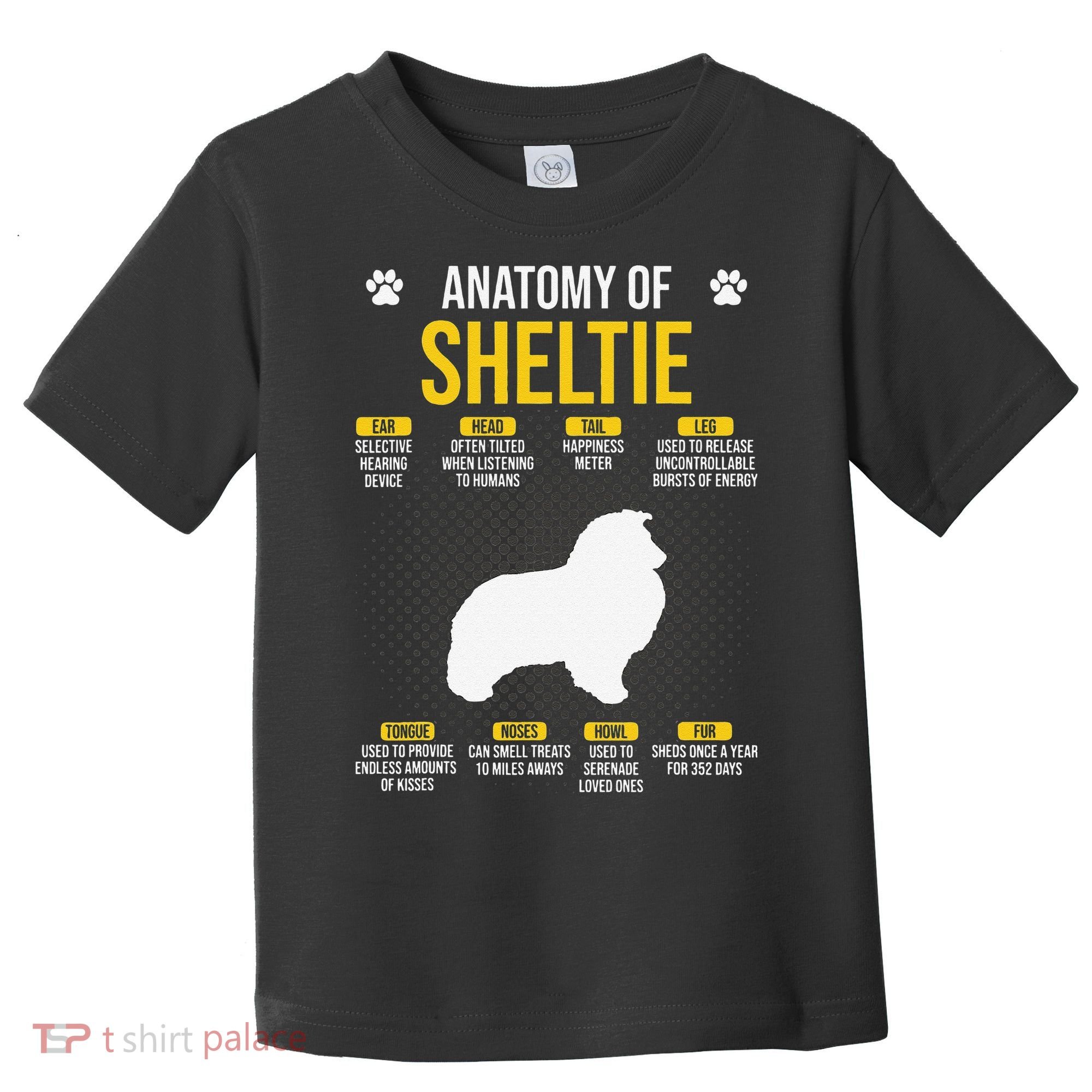 Anatomy Of Sheltie Dog Lover Toddler T-Shirt