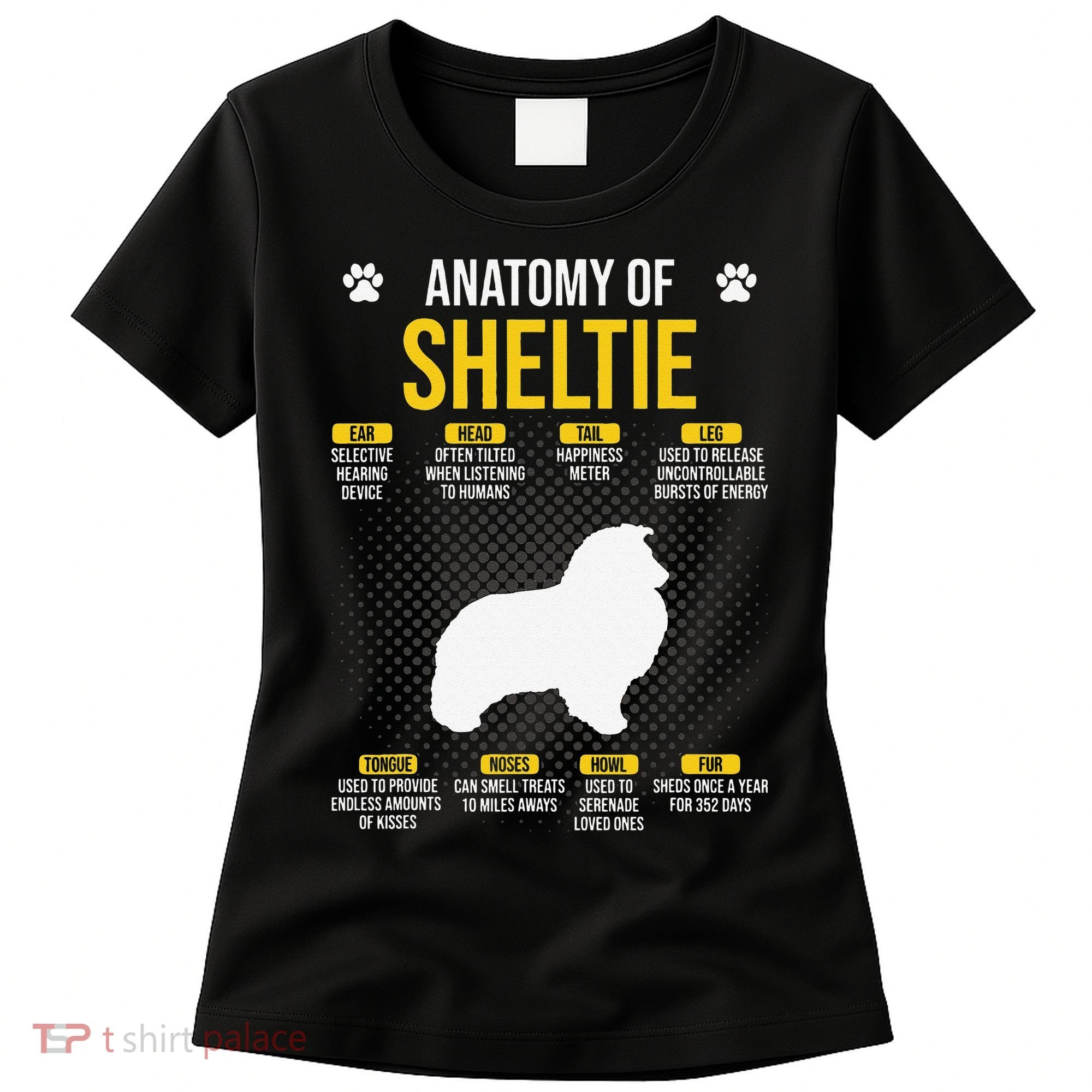 Anatomy Of Sheltie Dog Lover Women's T-Shirt