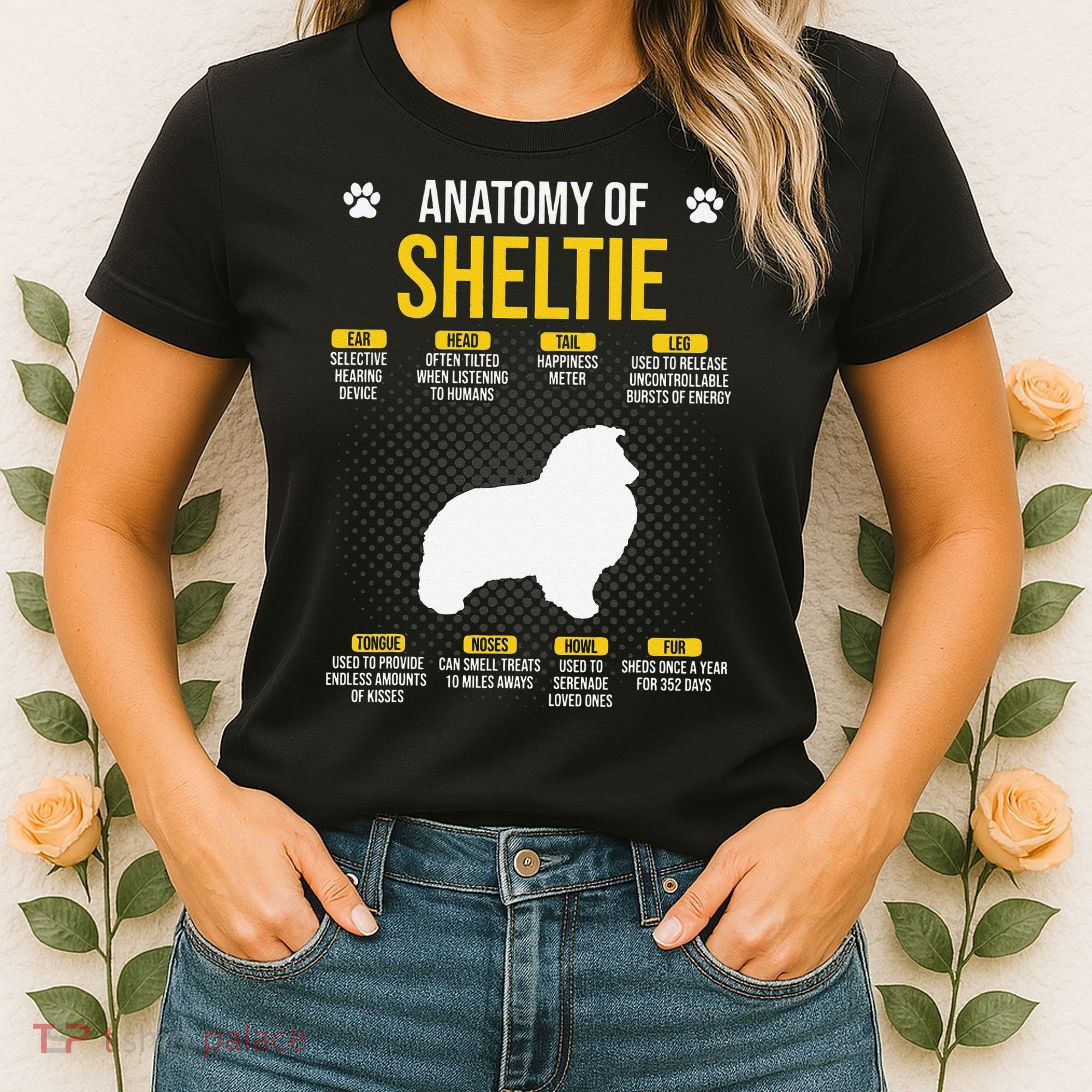 Anatomy Of Sheltie Dog Lover Women's T-Shirt