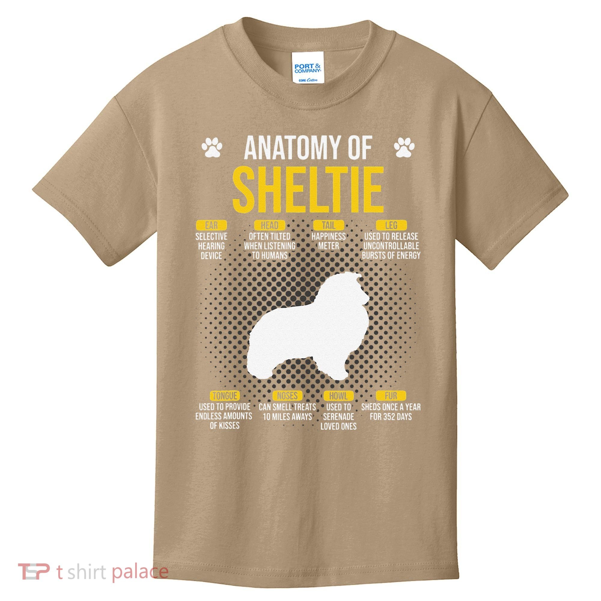 Anatomy Of Sheltie Dog Lover Kids T-Shirt