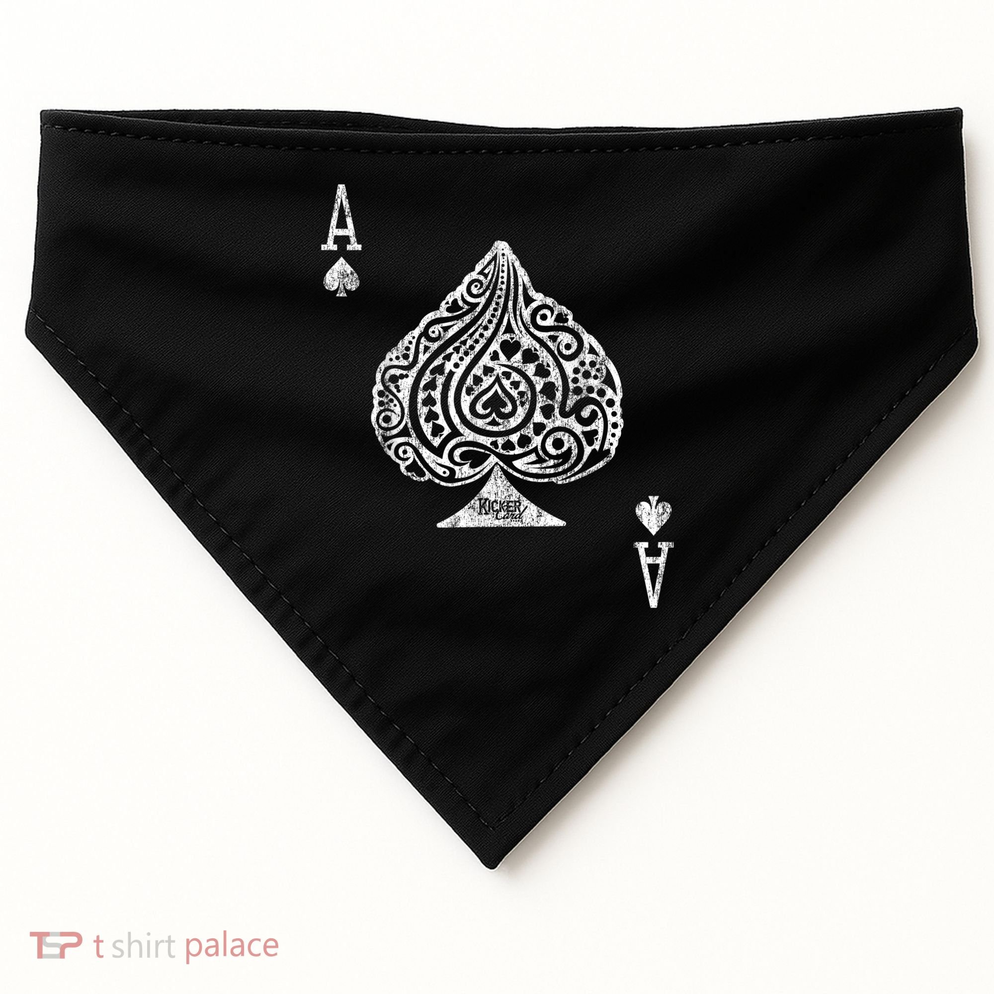 Ace Of Spades Texas Hold'em Poker Playing Card USA-Made Doggie Bandana