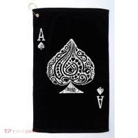 Ace Of Spades Texas Hold'em Poker Playing Card Golf Towel thumb 0