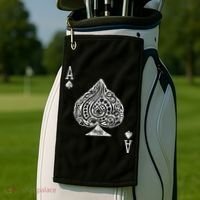 Ace Of Spades Texas Hold'em Poker Playing Card Golf Towel thumb 2