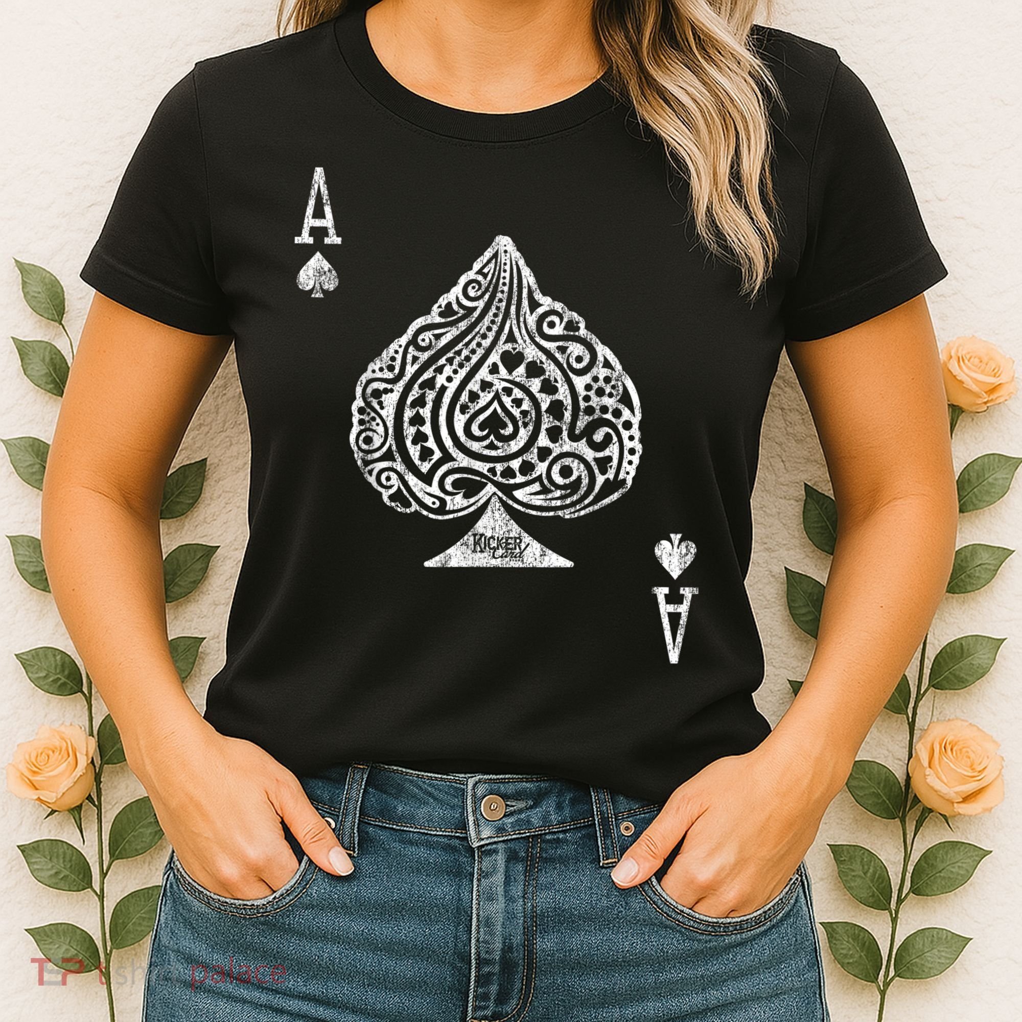 Ace Of Spades Texas Hold'em Poker Playing Card Women's T-Shirt