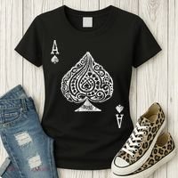 Ace Of Spades Texas Hold'em Poker Playing Card Women's T-Shirt thumb 3